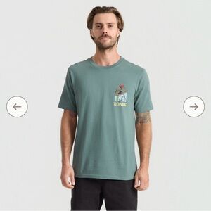 NEW Roark Sage Green Graphic Pocket Tee Medium